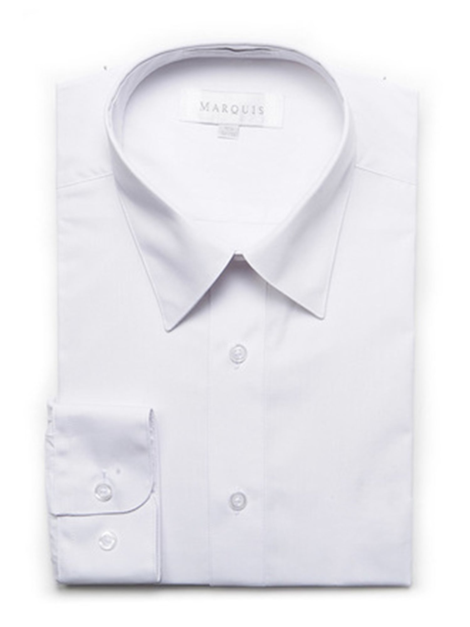 Marquis Men's Long Sleeve Slim Fit Dress Shirt Slim Fit Dress Shirt Marquis White 14.5 Neck 32/33 Sleeve 