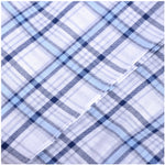 Load image into Gallery viewer, Men&#39;s White, Brown And Blue Plaid 100% Cotton 3 PCS Handkerchiefs Prefolded Pocket Squares UMO LORENZO
