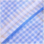 Load image into Gallery viewer, Men&#39;s White, Brown And Blue Plaid 100% Cotton 3 PCS Handkerchiefs Prefolded Pocket Squares UMO LORENZO
