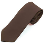 Load image into Gallery viewer, Men&#39;s Solid Color 2 Inch Wide And 57 Inch Long Slim Neckties Neck Tie TheDapperTie Brown 57&quot; long and 2&quot; wide 

