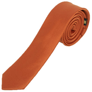 Men's Solid Color 2 Inch Wide And 57 Inch Long Slim Neckties Neck Tie TheDapperTie Copper 57" long and 2" wide 