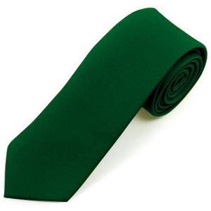 Men's Solid Color 2 Inch Wide And 57 Inch Long Slim Neckties Neck Tie TheDapperTie Dark Green 57" long and 2" wide 
