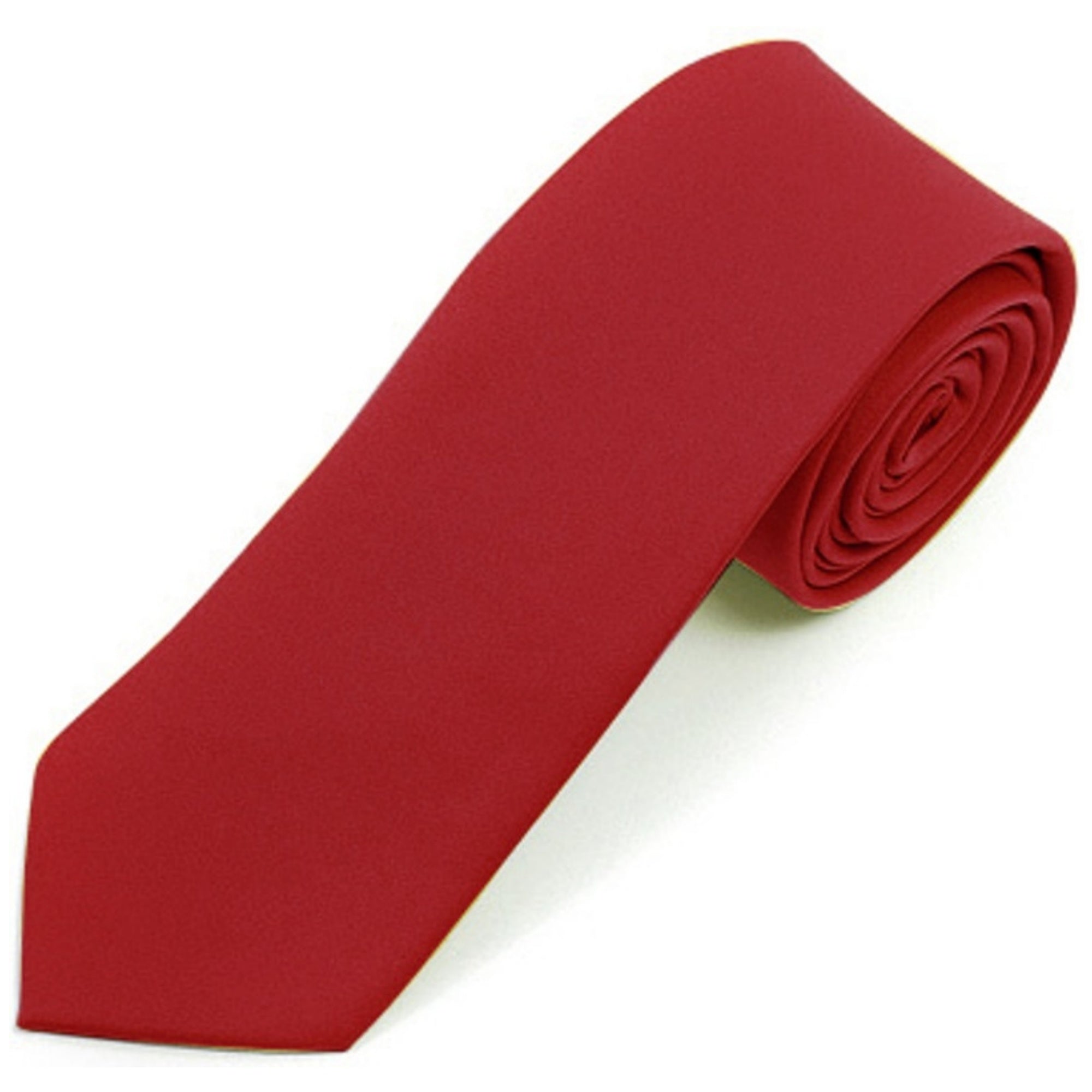 Men's Solid Color 2 Inch Wide And 57 Inch Long Slim Neckties Neck Tie TheDapperTie Dark Red 57" long and 2" wide 