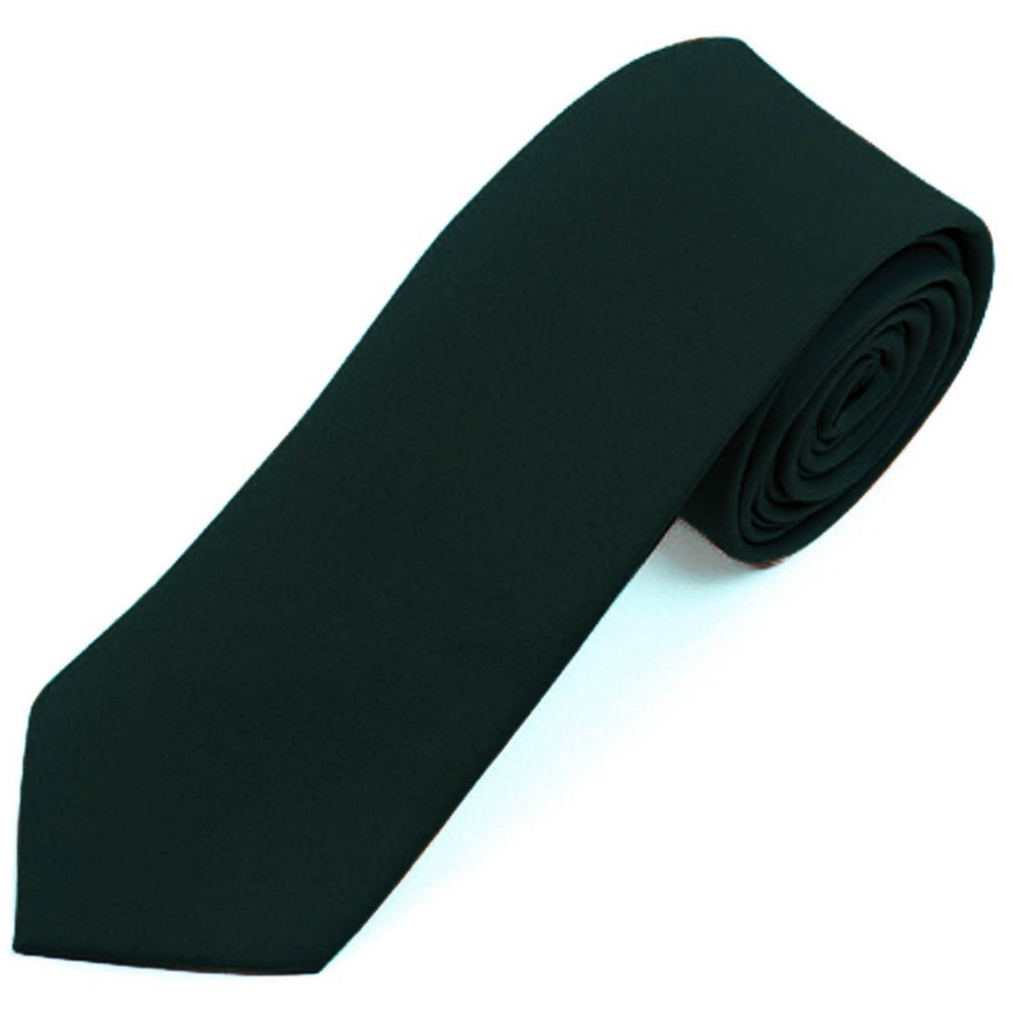 Men's Solid Color 2 Inch Wide And 57 Inch Long Slim Neckties Neck Tie TheDapperTie Hunter Green 57" long and 2" wide 