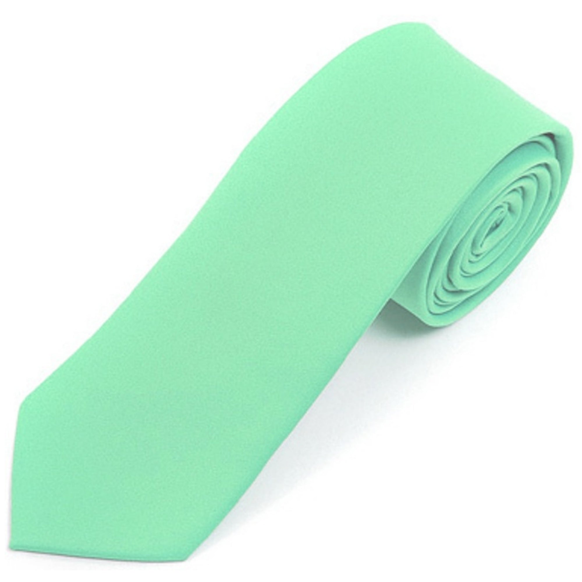 Men's Solid Color 2 Inch Wide And 57 Inch Long Slim Neckties Neck Tie TheDapperTie Mint 57" long and 2" wide 