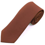 Load image into Gallery viewer, Men&#39;s Solid Color 2 Inch Wide And 57 Inch Long Slim Neckties Neck Tie TheDapperTie Rust 57&quot; long and 2&quot; wide 

