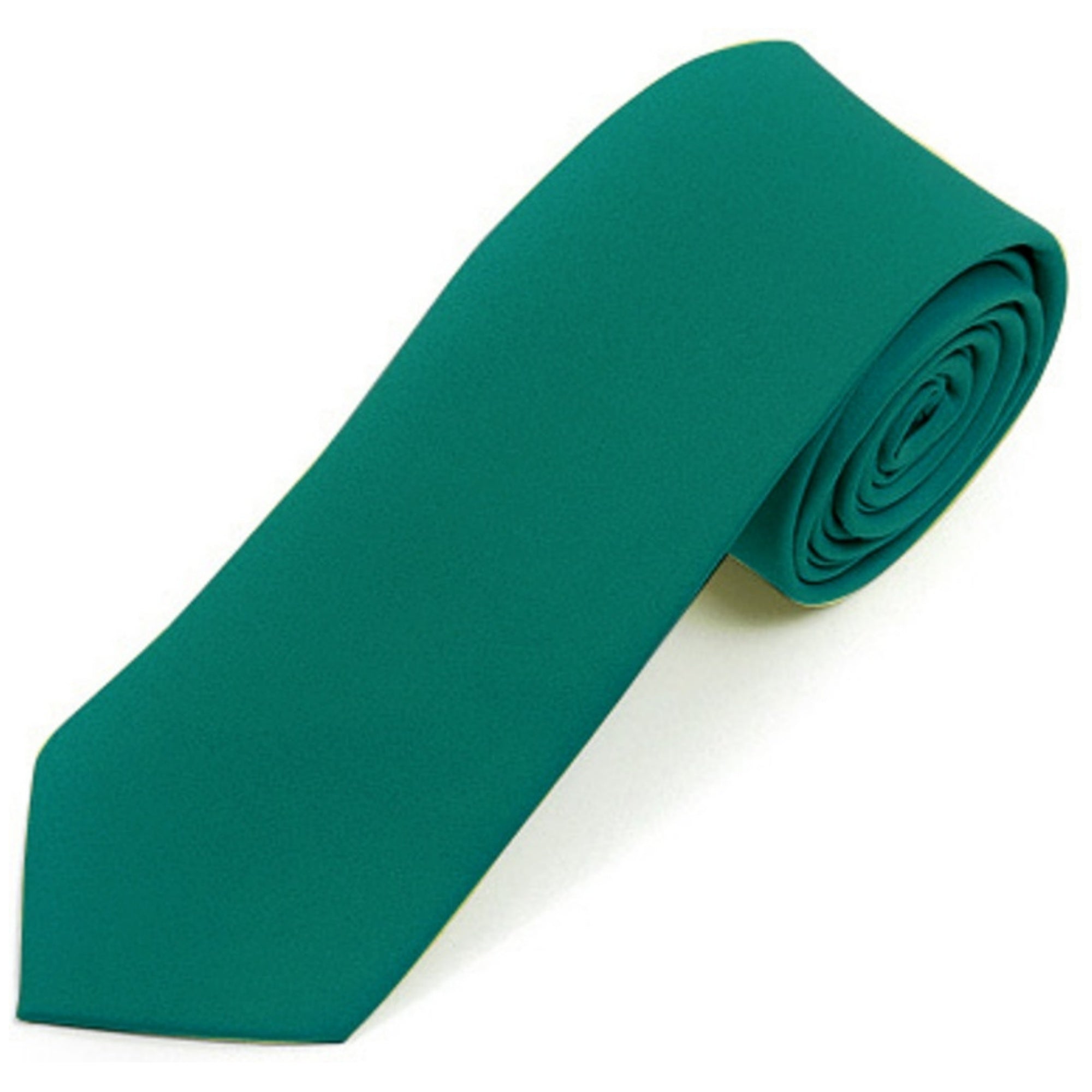 Men's Solid Color 2 Inch Wide And 57 Inch Long Slim Neckties Neck Tie TheDapperTie Teal 57" long and 2" wide 