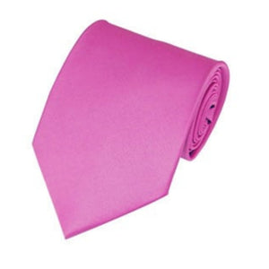 TheDapperTie Men's Solid Color Traditional 3.35 Inch Wide And 58 Inch Long Neckties Neck Tie TheDapperTie Hot Pink  