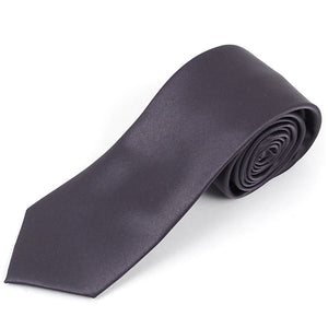 Men's Solid Color 2.75 Inch Wide And 57 Inch Long Slim Neckties Neck Tie TheDapperTie Charcoal  