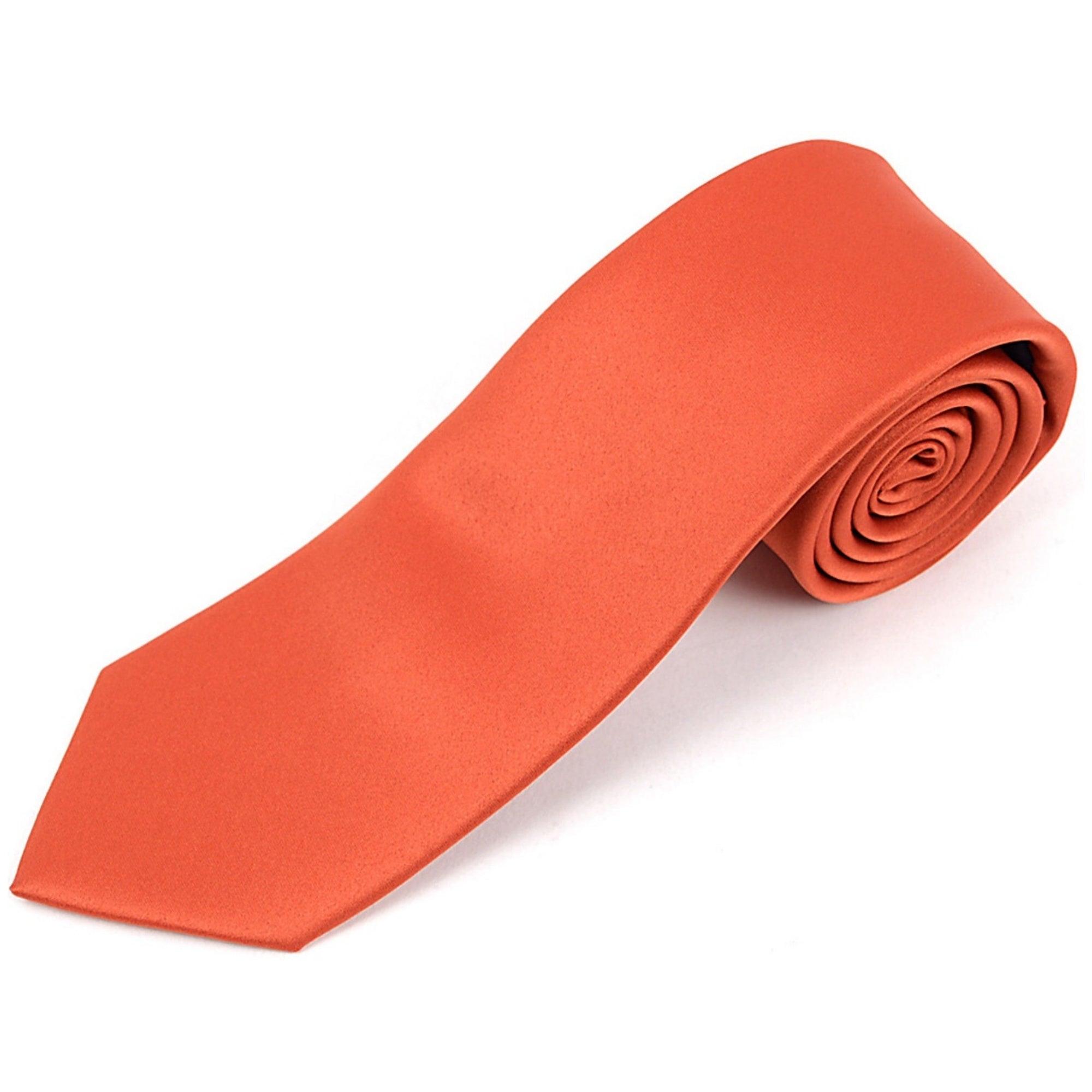 Men's Solid Color 2.75 Inch Wide And 57 Inch Long Slim Neckties Neck Tie TheDapperTie Copper  