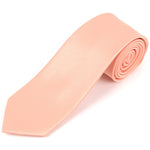 Load image into Gallery viewer, Men&#39;s Solid Color 2.75 Inch Wide And 57 Inch Long Slim Neckties Neck Tie TheDapperTie Coral  

