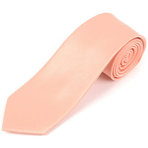 Men's Solid Color 2.75 Inch Wide And 57 Inch Long Slim Neckties Neck Tie TheDapperTie Coral  