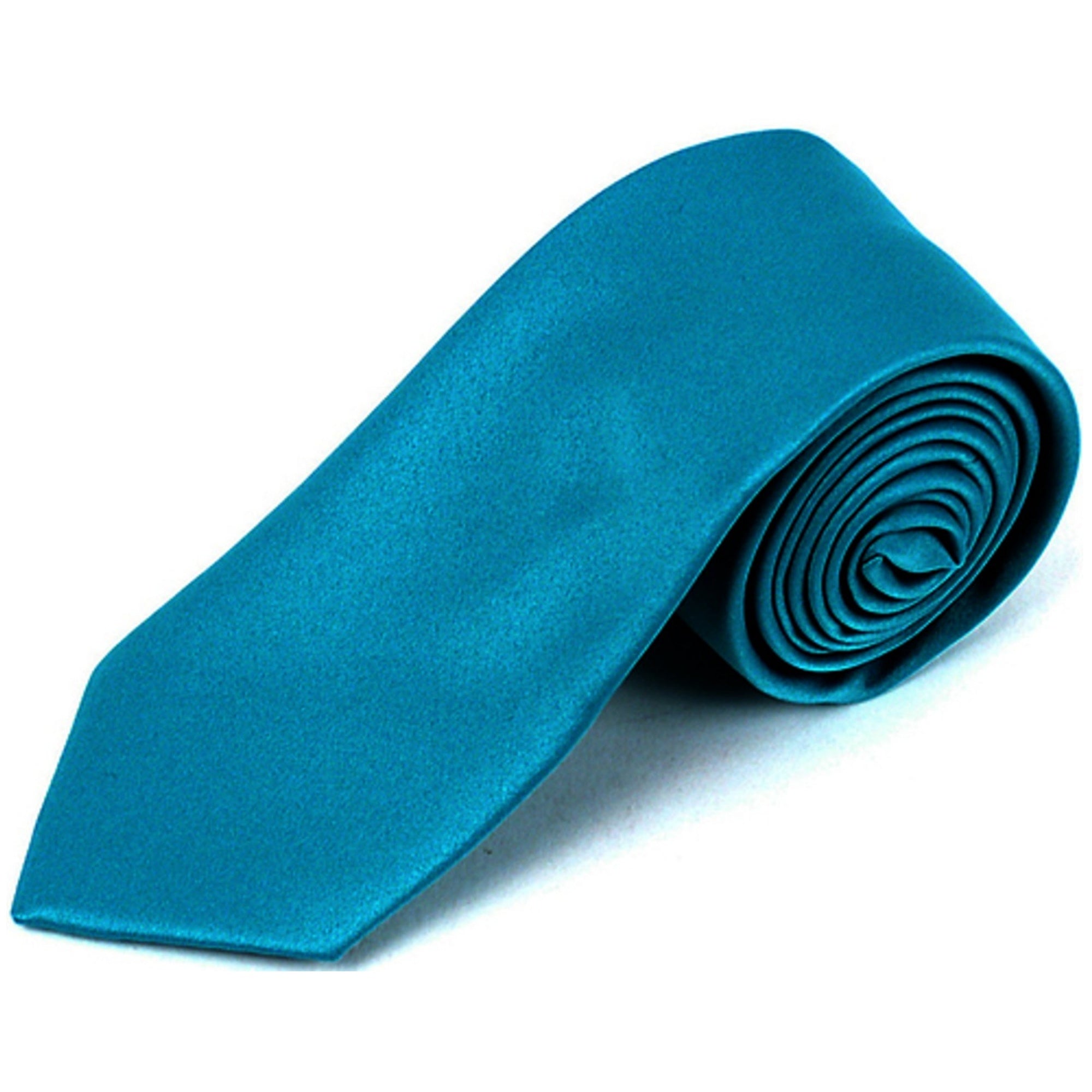 Men's Solid Color 2.75 Inch Wide And 57 Inch Long Slim Neckties Neck Tie TheDapperTie Dark Teal  