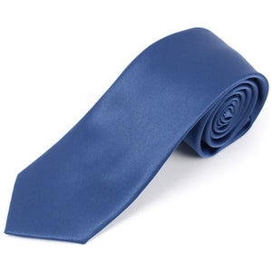 Men's Solid Color 2.75 Inch Wide And 57 Inch Long Slim Neckties Neck Tie TheDapperTie French Blue  