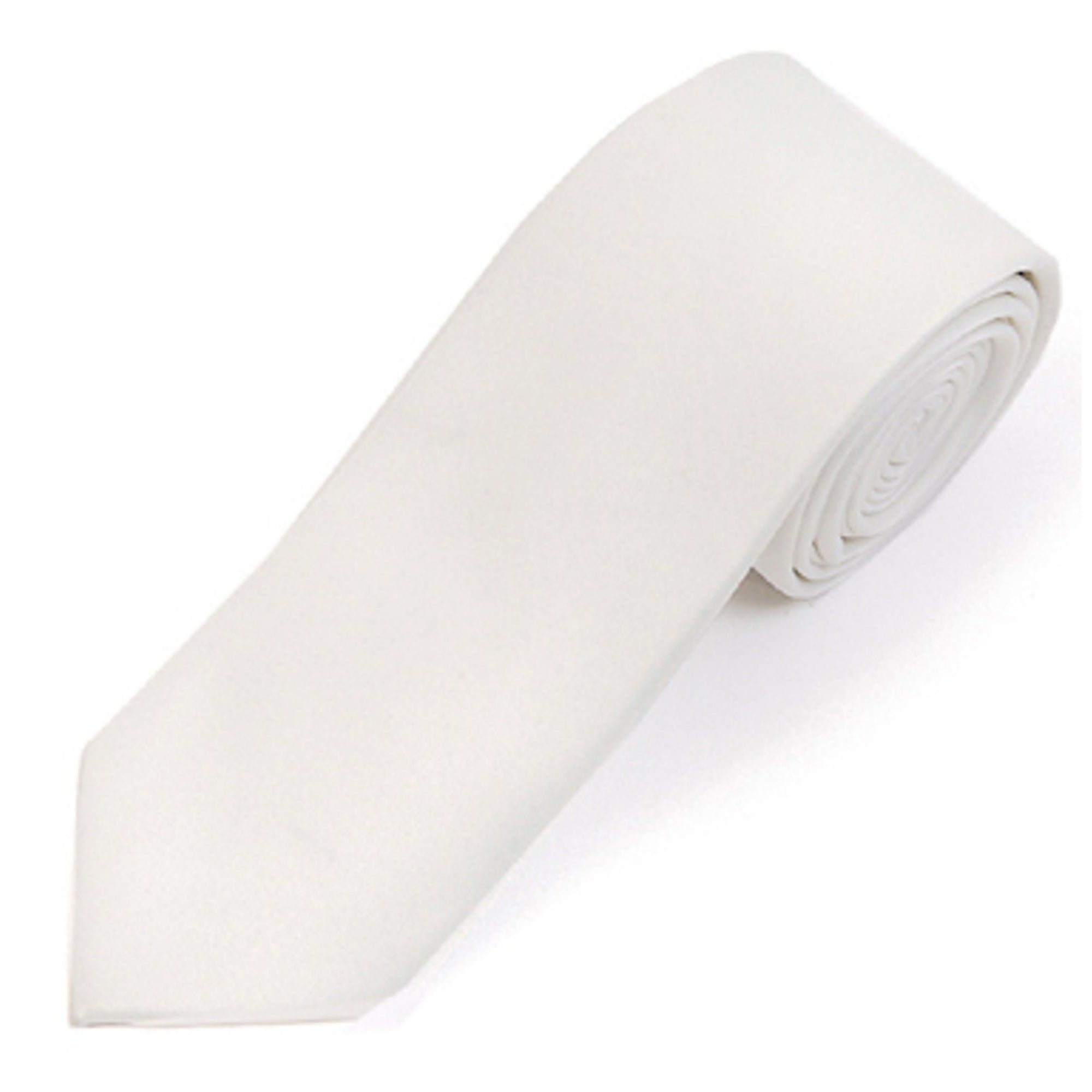 Men's Solid Color 2.75 Inch Wide And 57 Inch Long Slim Neckties Neck Tie TheDapperTie Ivory  