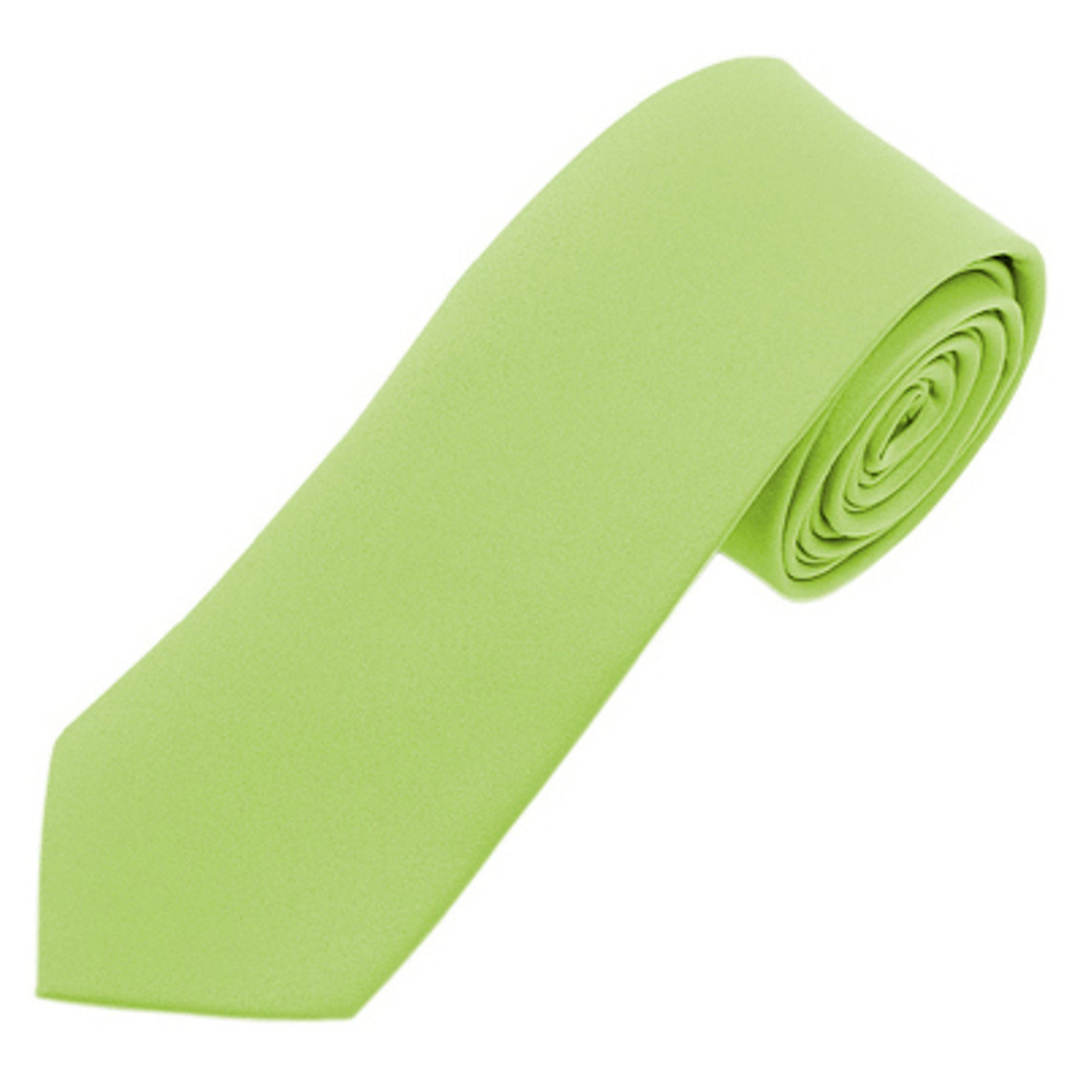Men's Solid Color 2.75 Inch Wide And 57 Inch Long Slim Neckties Neck Tie TheDapperTie Lime  