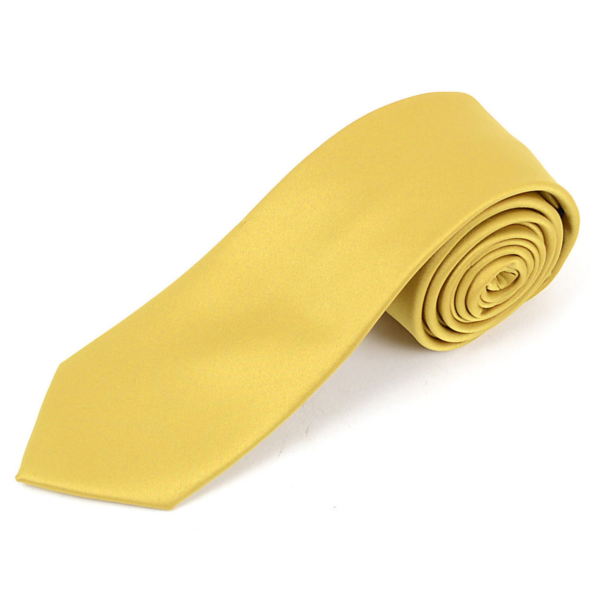 Men's Solid Color 2.75 Inch Wide And 57 Inch Long Slim Neckties Neck Tie TheDapperTie Mustard  