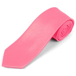 Load image into Gallery viewer, Men&#39;s Solid Color 2.75 Inch Wide And 57 Inch Long Slim Neckties Neck Tie TheDapperTie Neon Pink  
