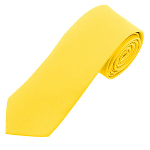 Men's Solid Color 2.75 Inch Wide And 57 Inch Long Slim Neckties Neck Tie TheDapperTie Neon Yellow  