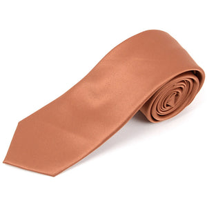 Men's Solid Color 2.75 Inch Wide And 57 Inch Long Slim Neckties Neck Tie TheDapperTie Rust  