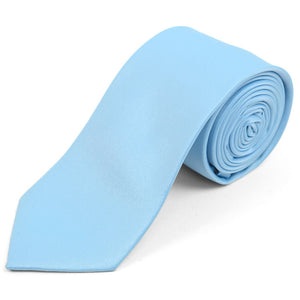 Men's Solid Color 2.75 Inch Wide And 57 Inch Long Slim Neckties Neck Tie TheDapperTie Sky Blue  