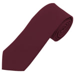 Load image into Gallery viewer, Men&#39;s Solid Color 2.75 Inch Wide And 57 Inch Long Slim Neckties Neck Tie TheDapperTie Wine  
