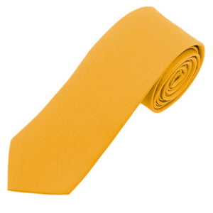 Men's Solid Color 2.75 Inch Wide And 57 Inch Long Slim Neckties Neck Tie TheDapperTie Yellow  