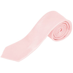 Men's Solid Color 2 Inch Wide And 57 Inch Long Slim Neckties Neck Tie TheDapperTie Pink 57" long and 2" wide 