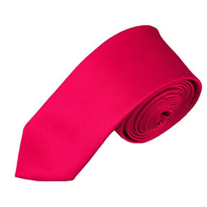 TheDapperTie Men's Solid Color Skinny 2 Inch Wide And 57 Inch Long Neck Ties Neck Tie TheDapperTie Fuchsia  