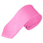 Load image into Gallery viewer, TheDapperTie Men&#39;s Solid Color Skinny 2 Inch Wide And 57 Inch Long Neck Ties Neck Tie TheDapperTie Pink  
