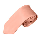 Load image into Gallery viewer, TheDapperTie Men&#39;s Solid Color Skinny 2 Inch Wide And 57 Inch Long Neck Ties Neck Tie TheDapperTie Light Salmon  
