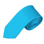 Load image into Gallery viewer, TheDapperTie Men&#39;s Solid Color Skinny 2 Inch Wide And 57 Inch Long Neck Ties Neck Tie TheDapperTie Turquoise  
