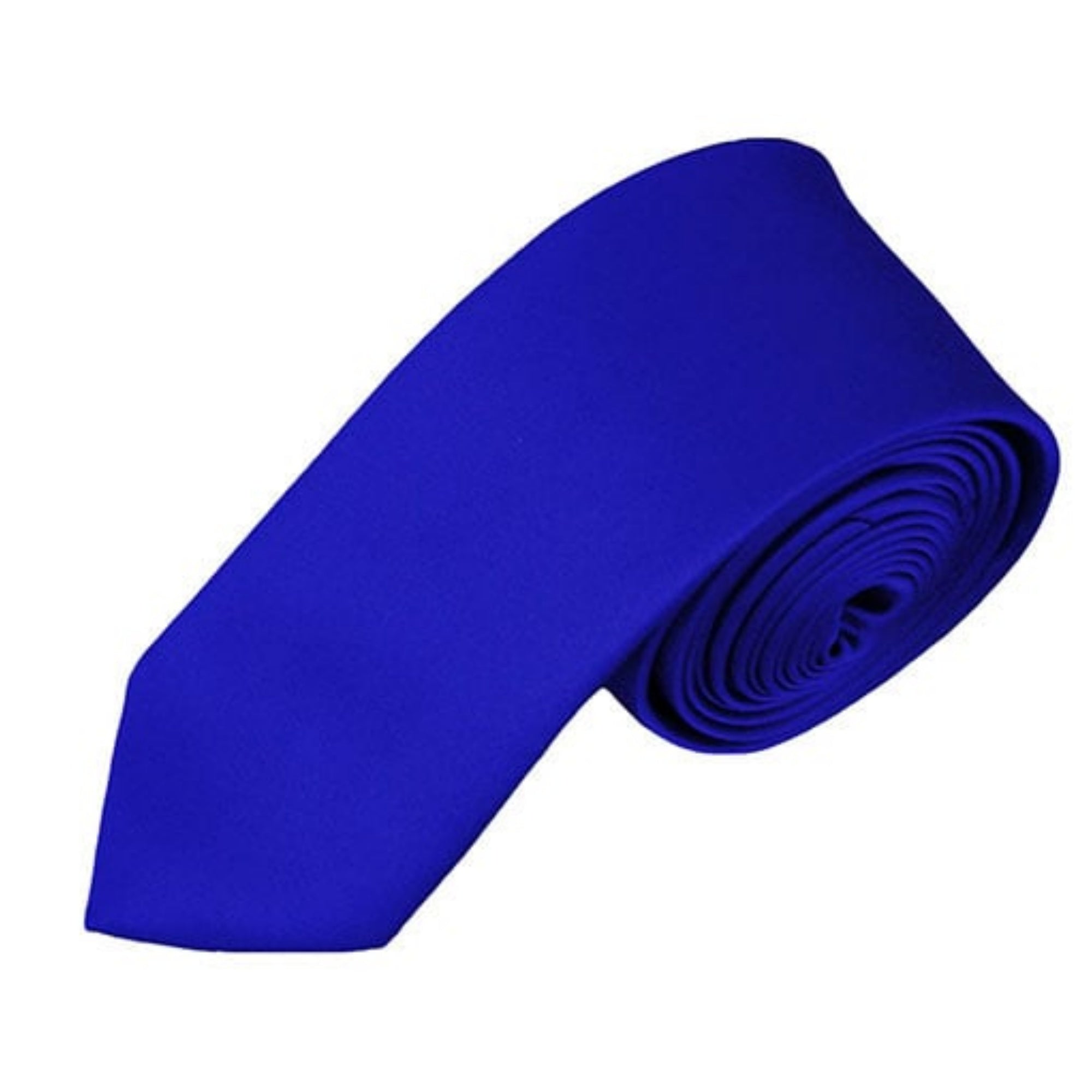 TheDapperTie Men's Solid Color Skinny 2 Inch Wide And 57 Inch Long Neck Ties Neck Tie TheDapperTie Royal Blue  