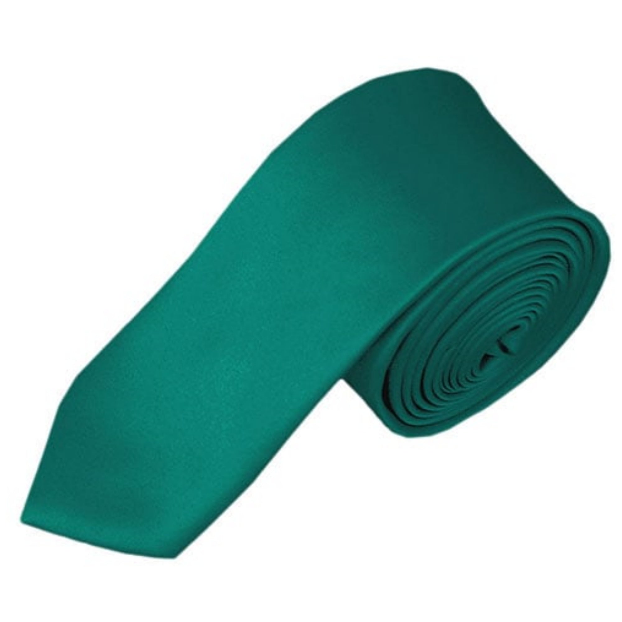 TheDapperTie Men's Solid Color Skinny 2 Inch Wide And 57 Inch Long Neck Ties Neck Tie TheDapperTie Teal Green  