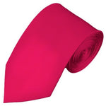 Load image into Gallery viewer, TheDapperTie Men&#39;s Solid Color Slim 2.75 Inch Wide And 58 Inch Long Neckties Neck Tie TheDapperTie Fuchsia  
