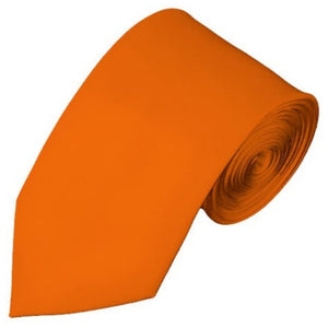 TheDapperTie Men's Solid Color Slim 2.75 Inch Wide And 58 Inch Long Neckties Neck Tie TheDapperTie Orange  
