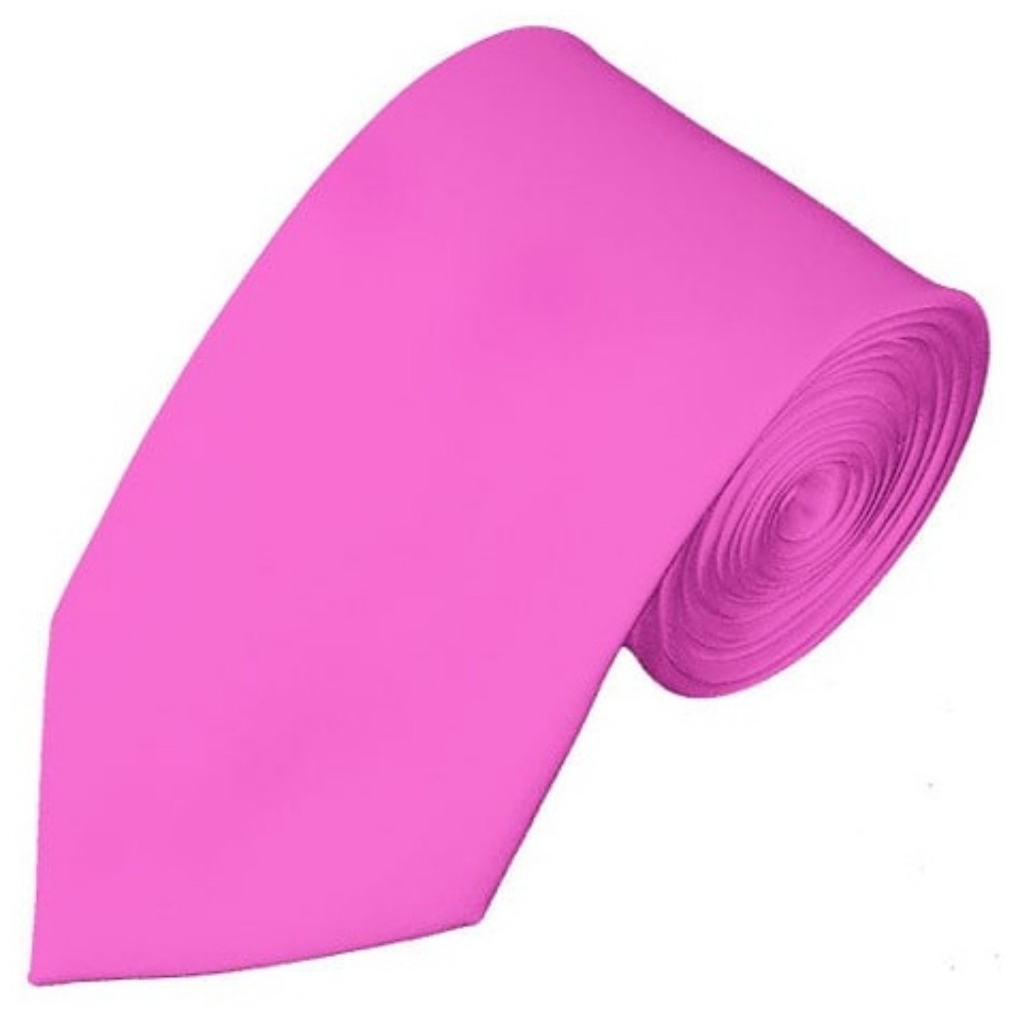 TheDapperTie Men's Solid Color Slim 2.75 Inch Wide And 58 Inch Long Neckties Neck Tie TheDapperTie Hot Pink  