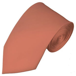 TheDapperTie Men's Solid Color Slim 2.75 Inch Wide And 58 Inch Long Neckties Neck Tie TheDapperTie Palmcost Coral  