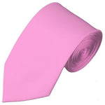 Load image into Gallery viewer, TheDapperTie Men&#39;s Solid Color Slim 2.75 Inch Wide And 58 Inch Long Neckties Neck Tie TheDapperTie Pink  
