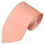 Load image into Gallery viewer, TheDapperTie Men&#39;s Solid Color Slim 2.75 Inch Wide And 58 Inch Long Neckties Neck Tie TheDapperTie Light Salmon  
