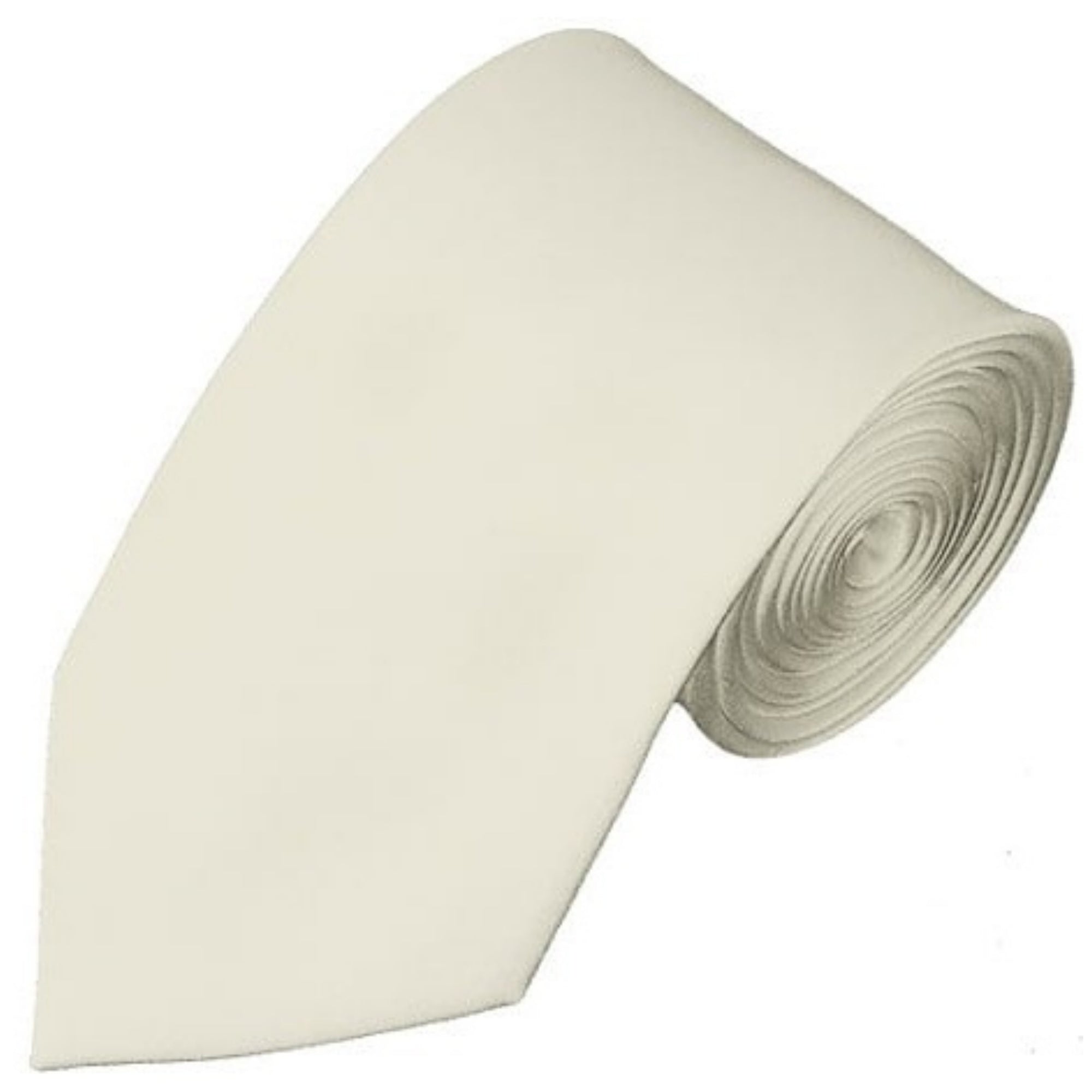 TheDapperTie Men's Solid Color Slim 2.75 Inch Wide And 58 Inch Long Neckties Neck Tie TheDapperTie Cream  