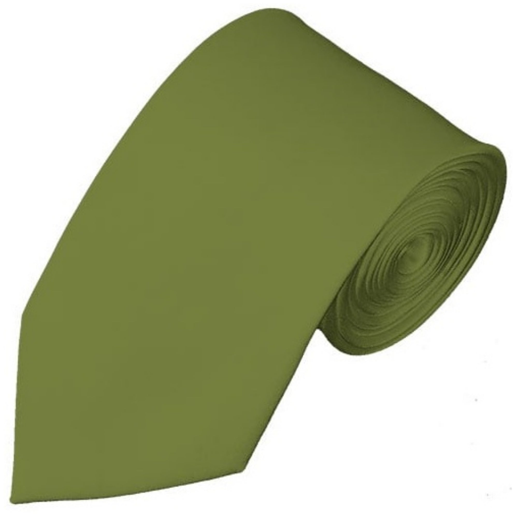 TheDapperTie Men's Solid Color Slim 2.75 Inch Wide And 58 Inch Long Neckties Neck Tie TheDapperTie Olive Green  