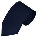 Load image into Gallery viewer, TheDapperTie Men&#39;s Solid Color Slim 2.75 Inch Wide And 58 Inch Long Neckties Neck Tie TheDapperTie Navy Blue  
