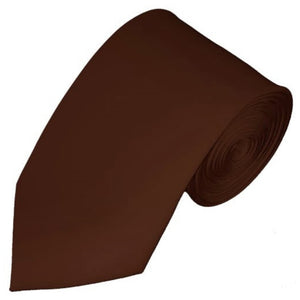 TheDapperTie Men's Solid Color Slim 2.75 Inch Wide And 58 Inch Long Neckties Neck Tie TheDapperTie Brown  