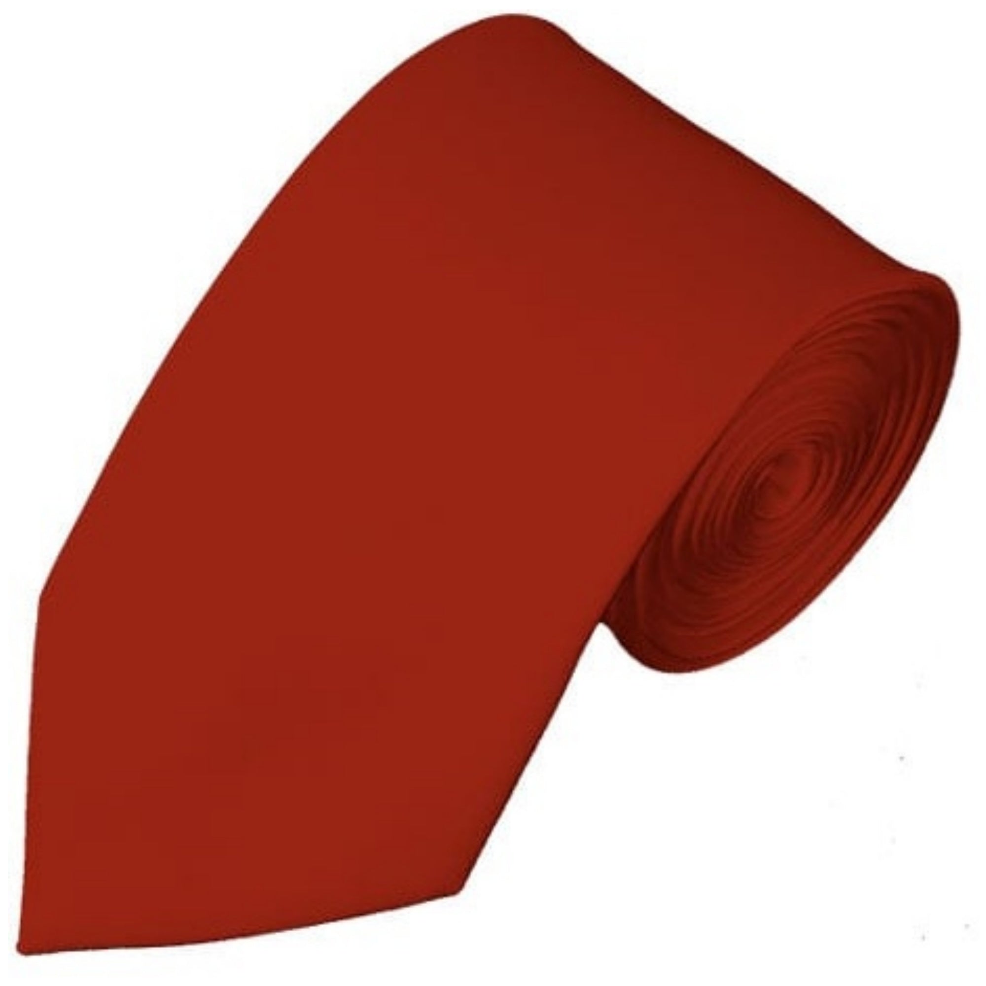 TheDapperTie Men's Solid Color Slim 2.75 Inch Wide And 58 Inch Long Neckties Neck Tie TheDapperTie Rust  
