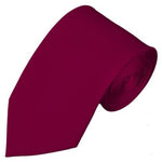 Load image into Gallery viewer, TheDapperTie Men&#39;s Solid Color Slim 2.75 Inch Wide And 58 Inch Long Neckties Neck Tie TheDapperTie Rasp Berry  
