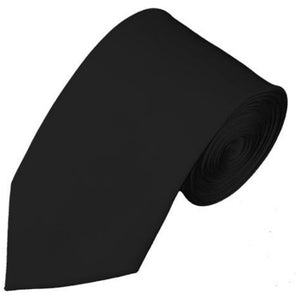 TheDapperTie Men's Solid Color Slim 2.75 Inch Wide And 58 Inch Long Neckties Neck Tie TheDapperTie Black  
