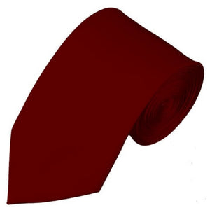 TheDapperTie Men's Solid Color Slim 2.75 Inch Wide And 58 Inch Long Neckties Neck Tie TheDapperTie Burgundy  