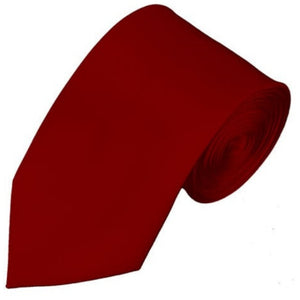 TheDapperTie Men's Solid Color Slim 2.75 Inch Wide And 58 Inch Long Neckties Neck Tie TheDapperTie Crimson  