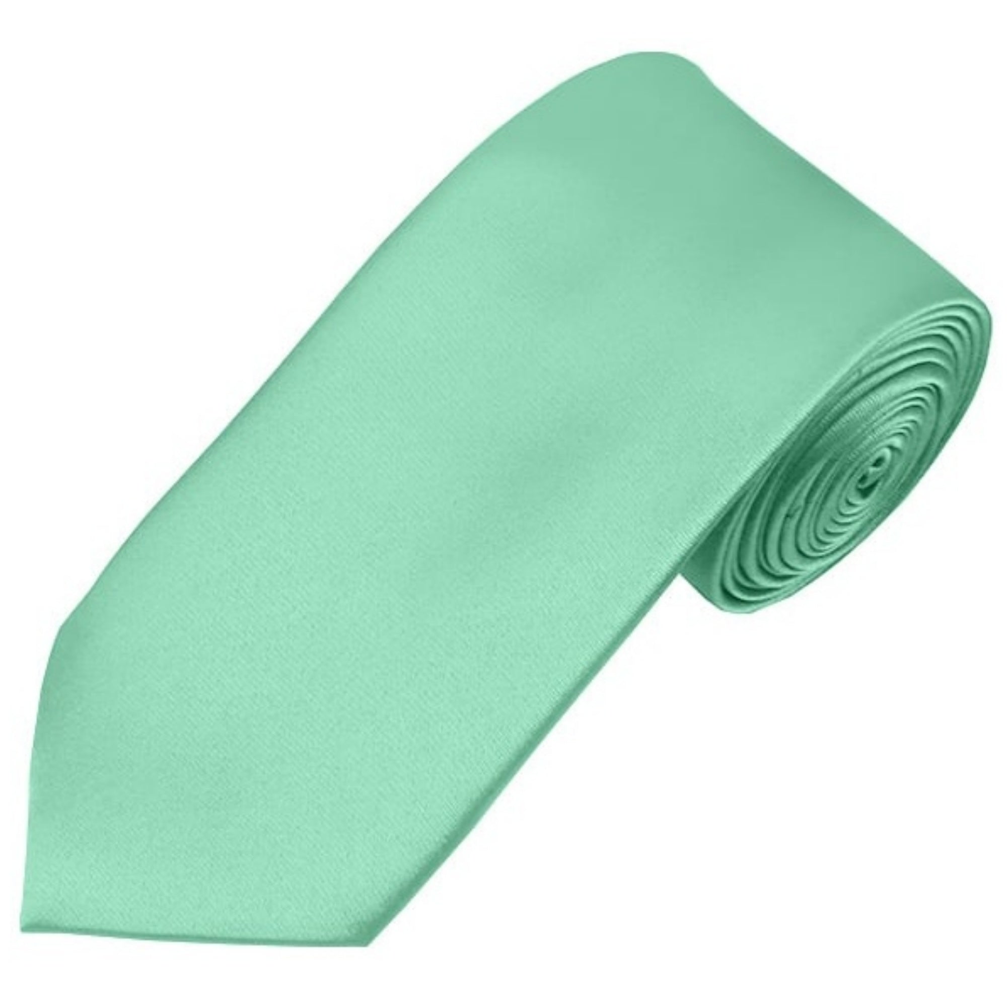 TheDapperTie Men's Solid Color Slim 2.75 Inch Wide And 58 Inch Long Neckties Neck Tie TheDapperTie Aqua Green  